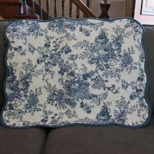 Sunham Home Fashions Blue French Floral Toile Print Shabby Chic Pillowcase